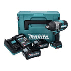 Makita TW 001 GM201 Cordless impact wrench 40 V max. 1800 Nm Brushless XGT + 2x rechargeable battery 4.0 Ah + charger + Makpac