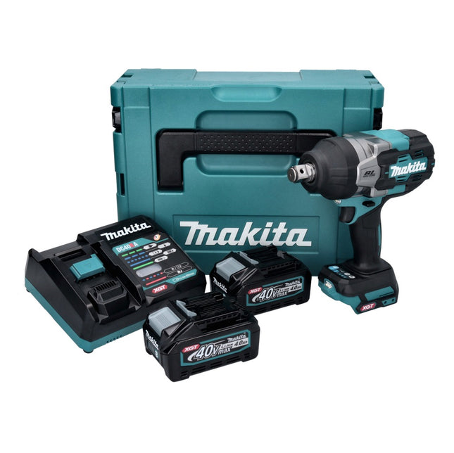 Makita TW 001 GM201 Cordless impact wrench 40 V max. 1800 Nm Brushless XGT + 2x rechargeable battery 4.0 Ah + charger + Makpac