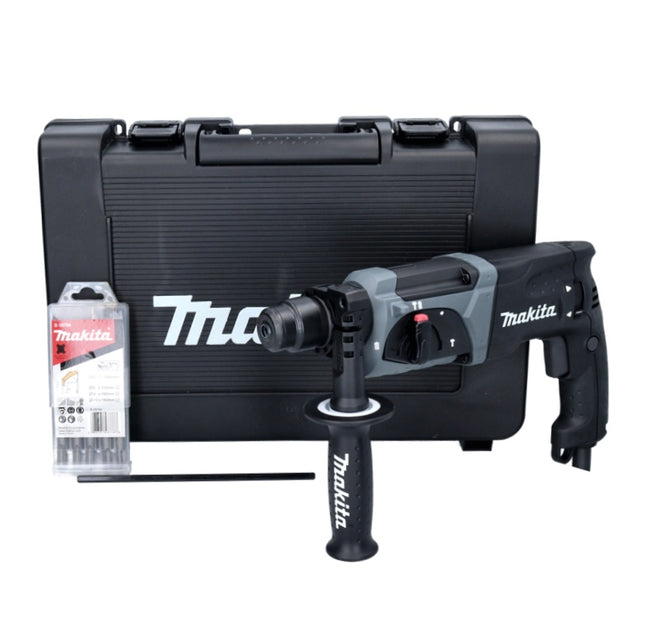 Makita HR 2470 BX40 Martello combinato nero 780 W 2,4 J SDS Plus + Valigetta + Set 5 punte per foratura SDS-plus