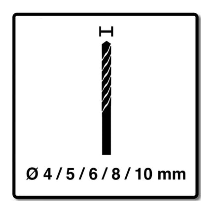 Alpen Profi Granit PG Set Punte per granito in metallo duro 4 - 10 mm certificato DIN ISO 5468 PGM