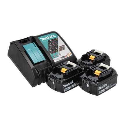 Makita DDF 484 RT3J taladro atornillador inalámbrico 18 V 54 Nm sin escobillas + 3 baterías 5,0 Ah + cargador + Makpac