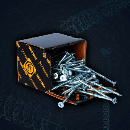 FORTE Tools Tornillo universal para madera 6,0 x 80 mm T30 100 piezas (000040113891) galvanizado en plata Torx cabeza avellanada rosca parcial