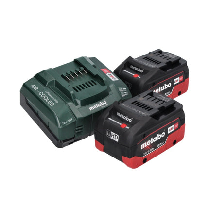 Metabo AS 18 L PC Kompaktowy odkurzacz akumulatorowy 18 V 6 l IPX4 klasa pyłu L do pracy na mokro i sucho + 2x akumulator 8,0 Ah + ładowarka
