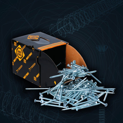 FORTE Tools tornillo universal para madera 3,0 x 20 mm T10 1000 piezas (2x 000040113857) galvanizado en plata Torx cabeza avellanada rosca completa