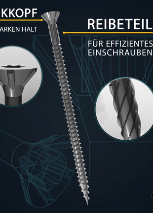 FORTE Tools Universal Holzschraube 3,5 x 20 mm T15 400 Stk. ( 2x 000040113861 ) silber verzinkt Torx Senkkopf Vollgewinde - Toolbrothers