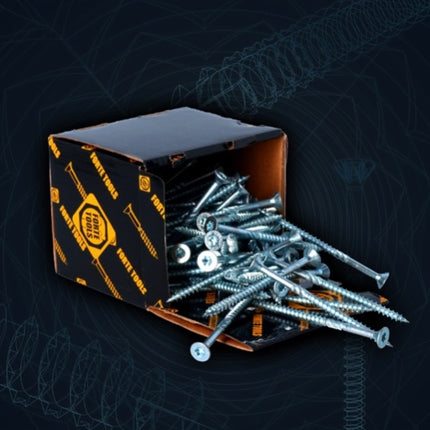 FORTE Tools tornillo universal para madera 6,0 x 90 mm T30 400 piezas (4x 000040113892) galvanizado en plata Torx cabeza avellanada rosca parcial