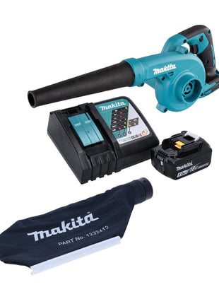 Makita DUB 185 RT1 Akumulatorowa dmuchawa do liści Dmuchawa 18 V + 1x akumulator 5,0 Ah + ładowarka + worek zbiorczy