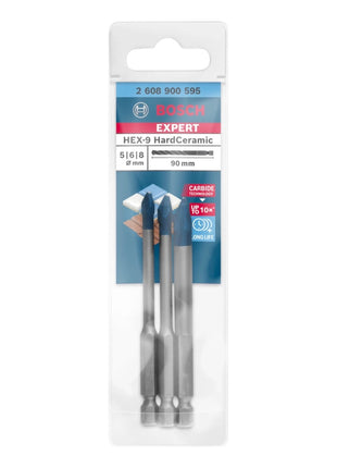 Bosch EXPERT Set di punte in ceramica dura HEX-9 5,0 - 8,0 x 90 mm 3 pezzi ( 2608900595 ) Tecnologia in metallo duro