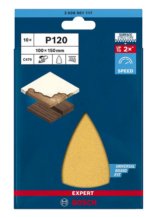 Bosch EXPERT C470 Schleifpapier 100 x 150 mm 7 Loch G 120 10 Stk. ( 2608901117 ) für Multischleifer