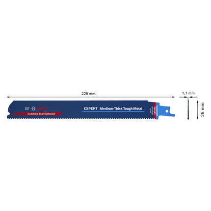 Bosch EXPERT Medium Thick Tough Metal S 1155 HHM reciprocating saw blade 225 mm 10 pcs. ( 2608900376 ) Carbide Technology
