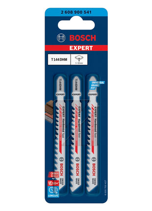 Bosch Expert T 144 DHM Hardwood Fast Jigsaw Blade Set 3 pcs. ( 2608900541 ) Carbide Technology