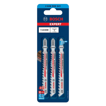 Bosch Expert T 144 DHM Hardwood Fast Jigsaw Blade Set 3 pcs. ( 2608900541 ) Carbide Technology