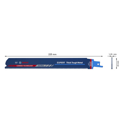 Bosch Expert S 1155 CHC Hoja de sierra de sable para metales duros y gruesos 225 mm ( 2608900368 ) Tecnología de metal duro