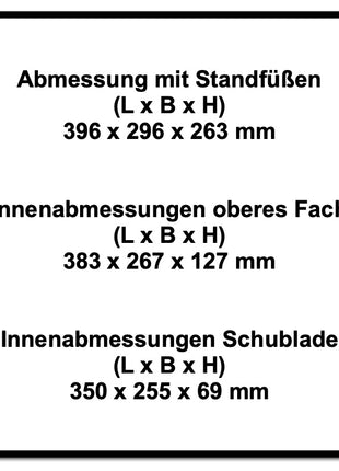 Festool Systainer T-LOC SYS-COMBI 2 Werkzeugkoffer 4 Stk. ( 4x 200117 ) 396 x 296 x 270 mm