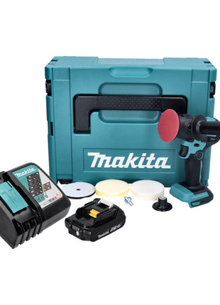 Makita DPV 300 RA1J levigatrice a batteria lucidatrice 18 V 50 / 80 mm brushless + 1x batteria ricaricabile 2,0 Ah + caricabatterie + Makpac