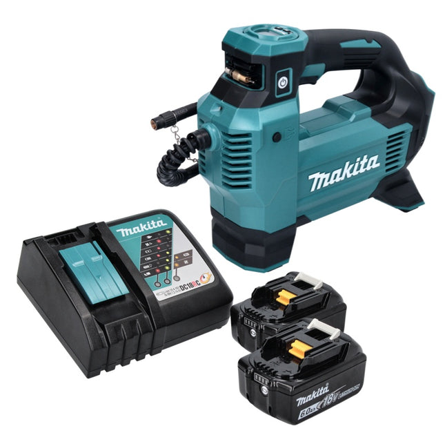 Makita DMP 181 RG Inflator 11.1 bar 18 V + 2x Batteries 6.0Ah + Charger