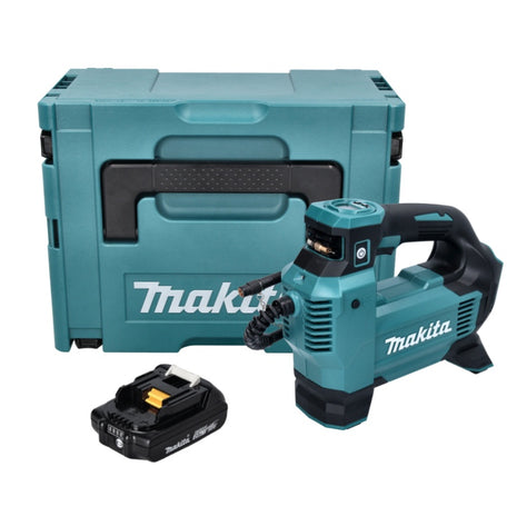 Compressore a batteria Makita DMP 181 A1J 18 V 11,1 bar + 1x batteria ricaricabile 2,0 Ah + Makpac - senza caricabatterie
