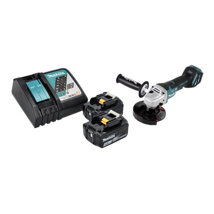 Makita DGA 517 RM cordless angle grinder 18 V 125 mm brushless + 2x battery 4.0 Ah + charger