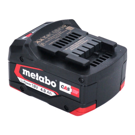 Metabo Set de batterie : 2x Batteries Li-Power 4,0 Ah 18 V CAS Li-Ion - indicateur de capacité de charge (2x 625027000)