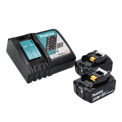 Makita DML 801 RT X Lámpara LED de trabajo con batería 18 V 240 lm + difusor + 2x baterías 5,0 Ah + cargador