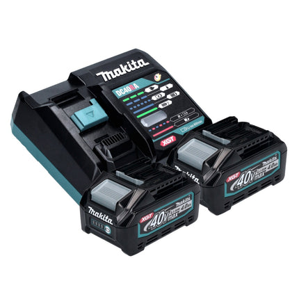 Sierra circular de mano a batería Makita HS 009 GM201 XGT 40 V máx. 235 mm sin escobillas + 2 baterías 4,0 Ah + cargador + estuche