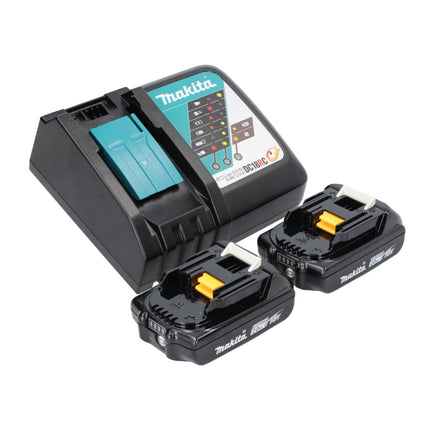 Makita DUM 111 RAXJ cordless grass shears shrub shears 18 V + 2x rechargeable battery 2.0 Ah + charger + Makpac