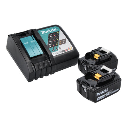 Makita DUM 111 RTXJ cordless grass shears shrub shears 18 V + 2x rechargeable battery 5.0 Ah + charger + Makpac