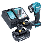Makita DEADML815F1 Cordless Hand LED Lamp 160lm 14.4 - 18V + 2x Batteries 3.0Ah + Charger