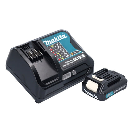Aspirador de batería Makita CL 108 FDSAW 12 V 0,6 L blanco + 1x batería 2,0 Ah + cargador