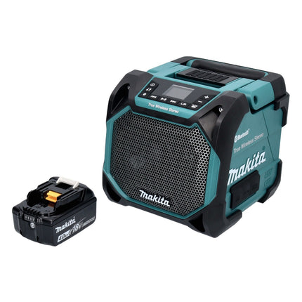 Makita DMR 203 M1 Altavoz Bluetooth 12 V 18 V IP64 + 1x batería 4,0 Ah - sin cargador