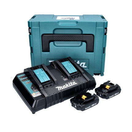 Makita Power Source Kit 18 V with 2x BL 1820 B 2.0 Ah battery ( 2x 197254-9 ) + DC 18 RD double quick charger ( 196933-6 ) + Makpac