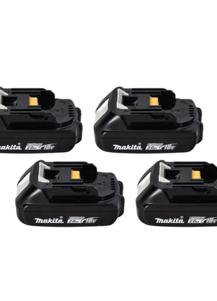 Kit di alimentazione Makita 18 V con 4x batterie BL 1820 B 2,0 Ah ( 4x 197254-9 ) + caricatore rapido doppio DC 18 RD ( 196933-6 ) + Makpac