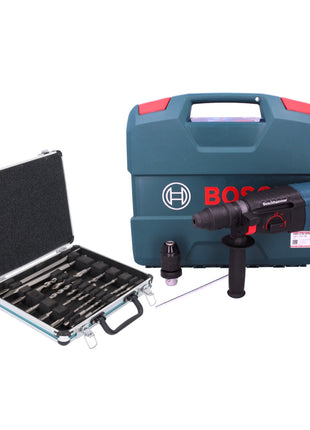 Bosch GBH 2-26 DFR Professional Bohrhammer 800 W 2,7 J SDS plus + Wechselbohrfutter + 13 tlg. Bohrer und Meißel Set + Koffer