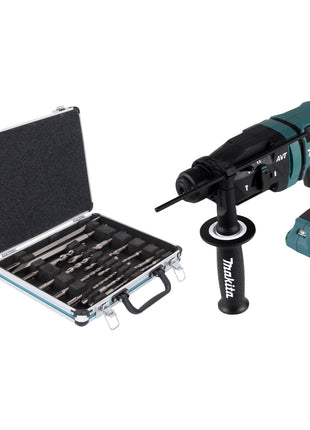 Makita DHR 182 Z Cordless Rotary Hammer 1,7J 18V - SDS plus - Brushless + Drill and chisel Set 13 pcs. - without battery, without charger