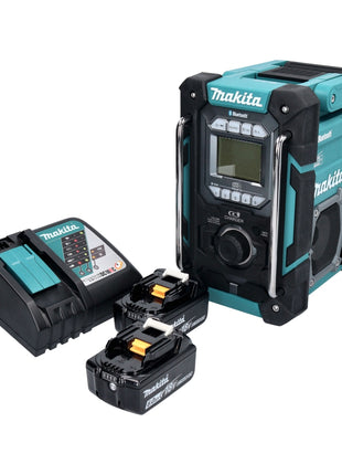 Makita DMR 301 RG radio de chantier rechargeable 12 V max - 18 V DAB / DAB+ / Bluetooth + 2x batterie rechargeable 6.0 Ah + chargeur