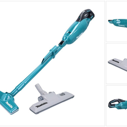 Aspirador inalámbrico Makita DCL 281 FZ 18 V sin escobillas + boquilla para suelos de alfombras - sin batería, sin cargador