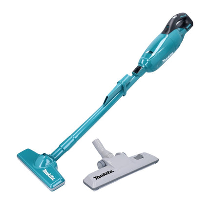 Aspirador inalámbrico Makita DCL 281 FZ 18 V sin escobillas + boquilla para suelos de alfombras - sin batería, sin cargador