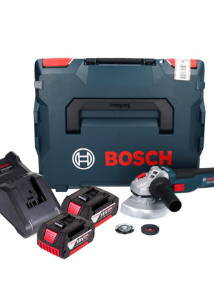 Bosch GWS 18V-10 Professional cordless angle grinder 18 V 125 mm brushless + 2x rechargeable battery 5.0 Ah + charger + L-Boxx
