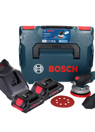 Bosch GEX 18V-125 Professional Akku Exzenterschleifer 18 V 125 mm Brushless + 2x ProCORE Akku 4,0 Ah + Ladegerät + L-BOXX