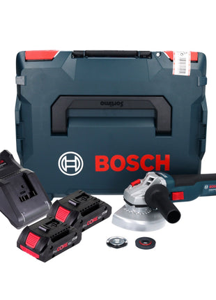 Bosch GWS 18V-10 Profesjonalna akumulatorowa szlifierka kątowa 18 V 125 mm bezszczotkowa + 2x akumulator ProCORE 4,0 Ah + ładowarka + L-Boxx