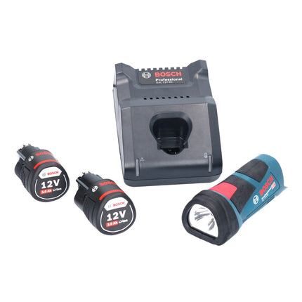 Bosch GLI 12V-80 Lámpara de batería profesional 12 V 80 lúmenes + 2x baterías 3,0 Ah + cargador