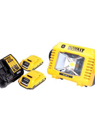 Akumulatorowy reflektor roboczy LED DeWalt DCL 077 D2 12 V 18 V 2000 lm IP54 + 2x akumulator 2,0 Ah + ładowarka
