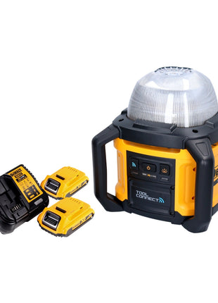 DeWalt DCL 074 D2 Projecteur de chantier sans fil Projecteur 18 V 5000 lm 4000 Kelvin + 2x batterie 2,0 Ah + chargeur