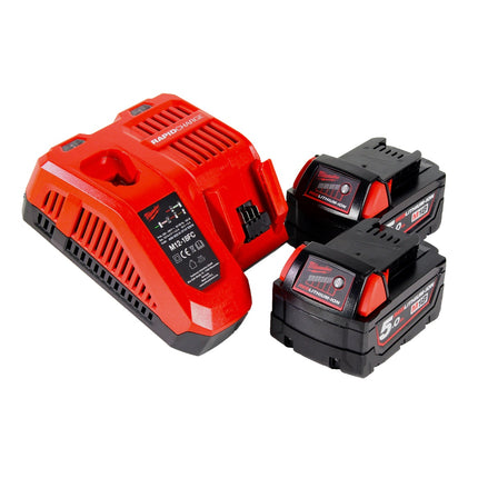 Milwaukee M18 FTR-502X Affleureuse sans fil 18V Brushless + 2x Batteries 5,0 Ah + Chargeur + Modules de fraisage + Coffret HD Box