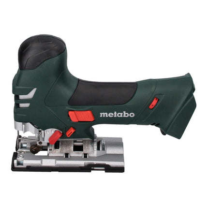 Sierra de calar de batería Metabo STA 18 LTX 140 18 V + 2x baterías 4,0 Ah + cargador + juego de hojas de sierra de calar de 10 piezas + metaBOX