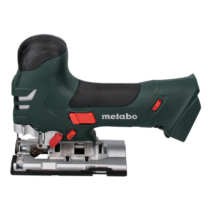 Scie sauteuse sur batterie Metabo STA 18 LTX 140 18 V + 2 batteries 5,5 Ah + chargeur + jeu de 10 lames de scie sauteuse + métaBOX