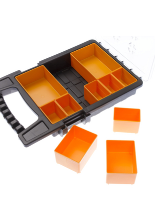 FORTE Tools K-ORG-10 Werkzeugbox in 35x24x6 cm, Aufbewahrungsbox, Organizer mit 10 verschiedenen Fächern, entnehmbar, stabile Box, kratzfester Deckel ( 000051144679 ) - Toolbrothers
