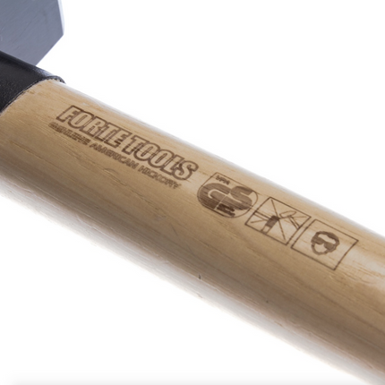 FORTE TOOLS Hammer with wooden handle, head weight 2000 g, hammer with wooden handle, premium tool, forged, double ring key, lacquered head (000051151043)