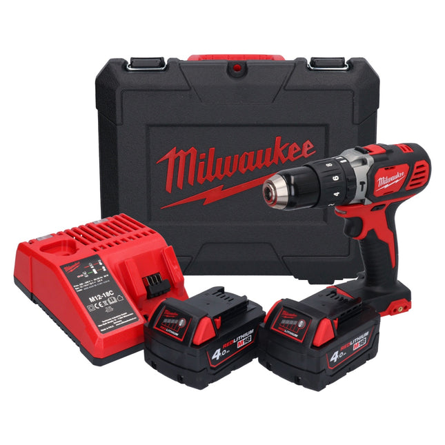 Milwaukee M18 BPD-402C Cordless Percussion Drill 60Nm 18V (4933443518) + 2x Batteries 4.0Ah + Charger + Case