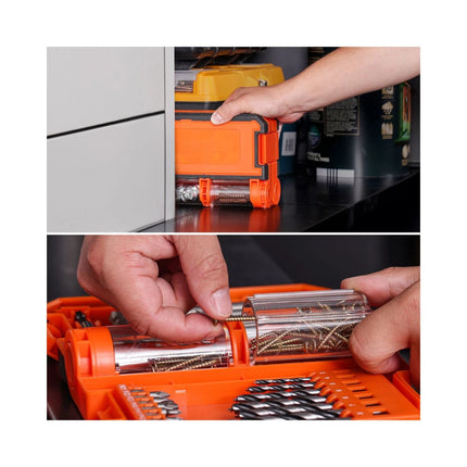 WellCut Set de 51 embouts de perçage et de vissage en acier HSS, avec porte-embouts magnétique & coffret de rangement portable ( WC-DB51U )